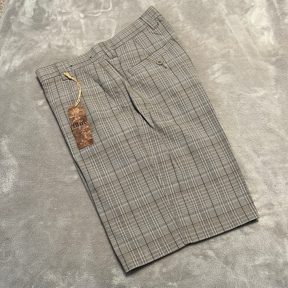 Blue Pronto Uomo Tan Plaid Shorts